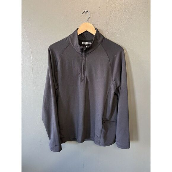 Bonobos Golf Performance Mens M 1/4 Zip Stretch Pullover  Black Long Sleeve - Picture 1 of 3